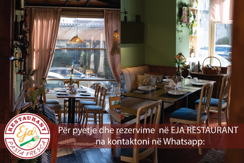 EJA Restaurant, reserve dinner near center Tirana Albania, prenota cena ristorante Tirana centro cucina italiana, rezervim restorant afer qendres Tirane, book dinner Italian cuisine Tirana Albania, prenotazione cena Tirana centro